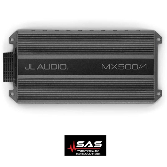 JL AUDIO MX500/4 do zastosowań w sportach motorowych 4-kanałowy wzmacniacz klasy D, 125 W x 4 @ 2 Ω / 70 W x 4